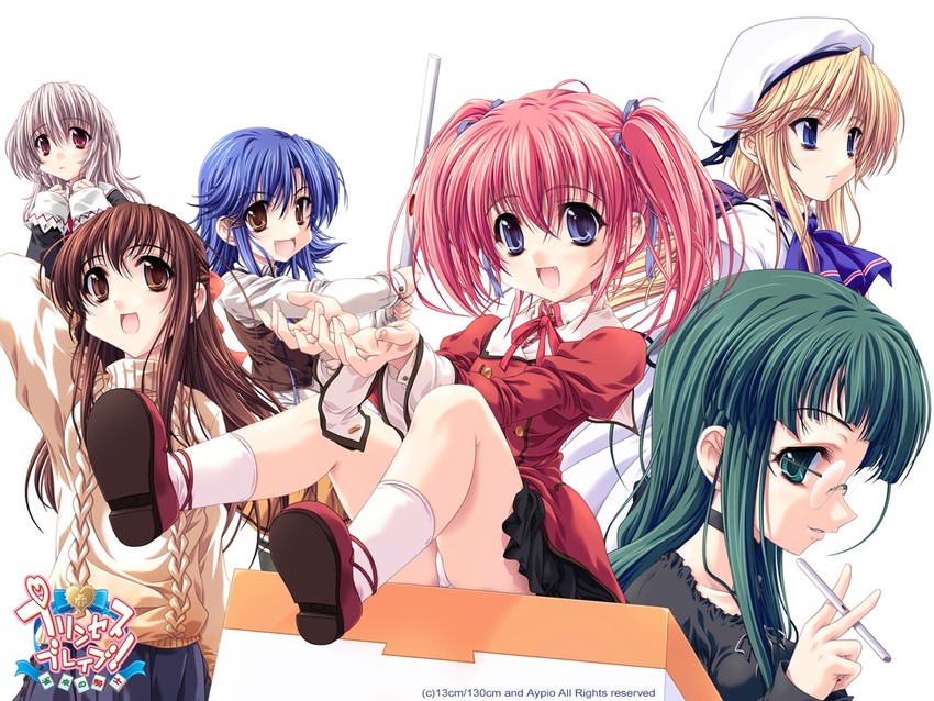 kishi aimi, heathcliff cosgrave, katsuragi kao, sakurami shieru, kashima kiyomi, and 1 more (princess brave) drawn by miyama-zero