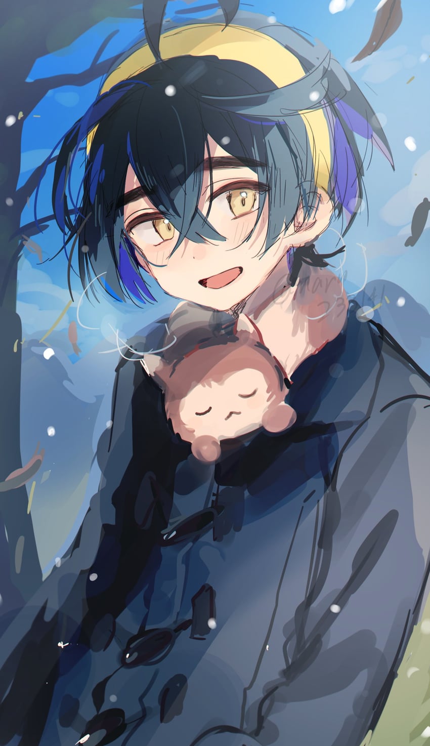 kieran and furret (pokemon and 1 more) drawn by huwatannpopo