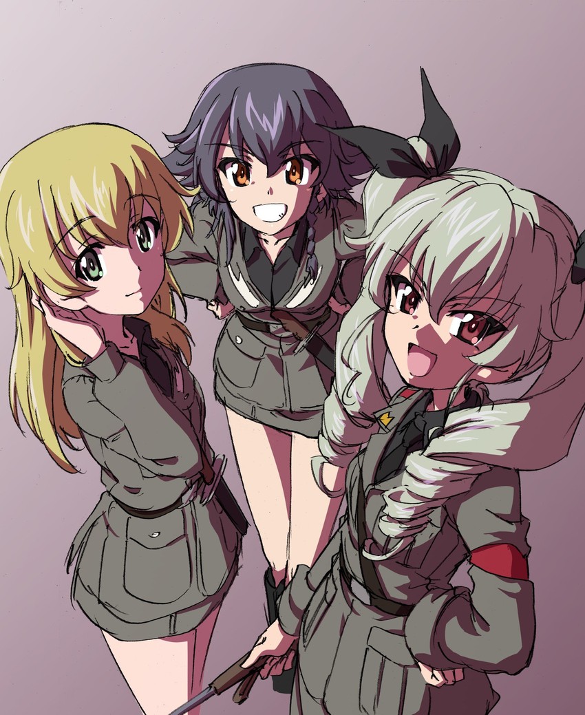 anchovy, pepperoni, and carpaccio (girls und panzer) drawn by erakin