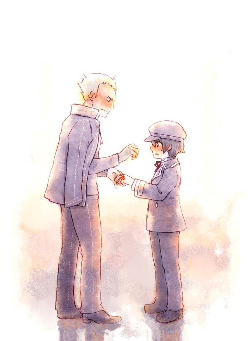 shirogane naoto and tatsumi kanji (persona and 1 more) drawn by banatto