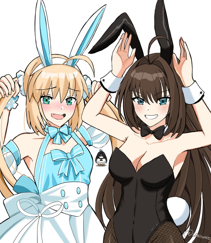artoria pendragon, artoria caster, aozaki aoko, and kuonji alice (fate and 2 more) drawn by umirunie