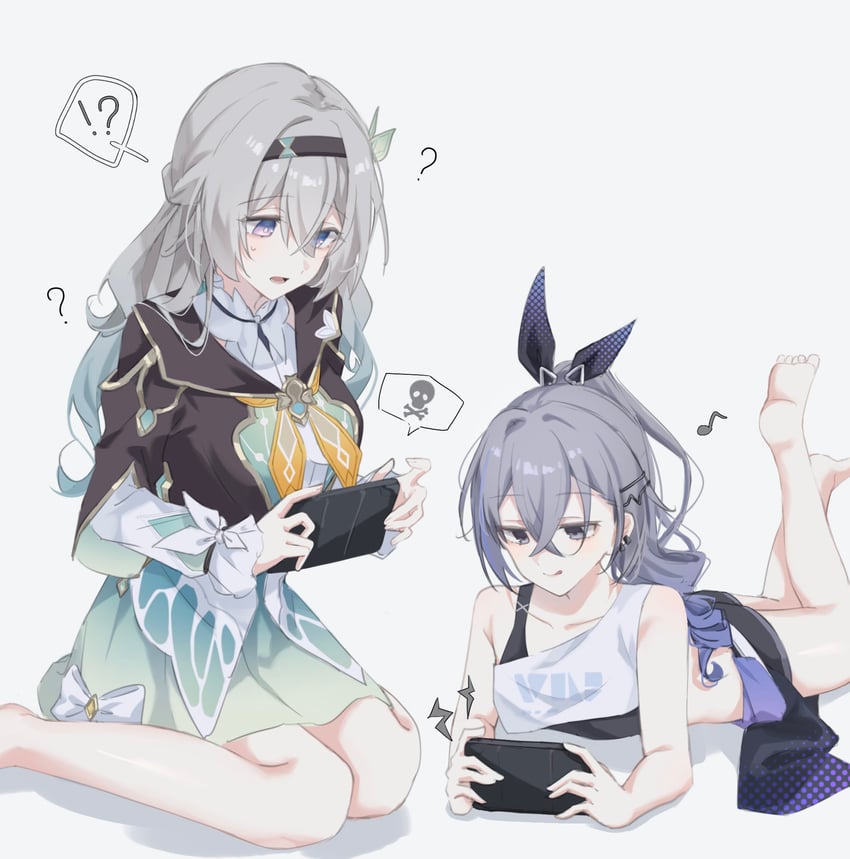 firefly and silver wolf (honkai and 1 more) drawn by klq_gm