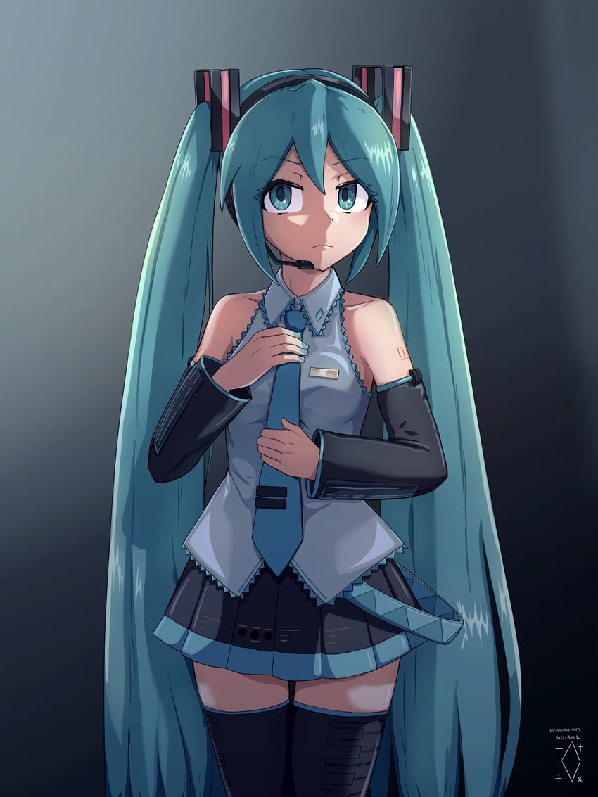 hatsune miku and gustavo fring (vocaloid) drawn by digiral