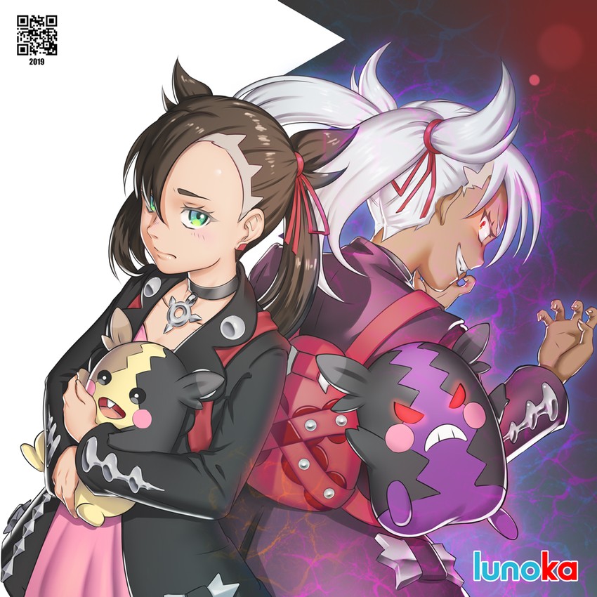 marnie and morpeko (pokemon and 1 more) drawn by lunoka