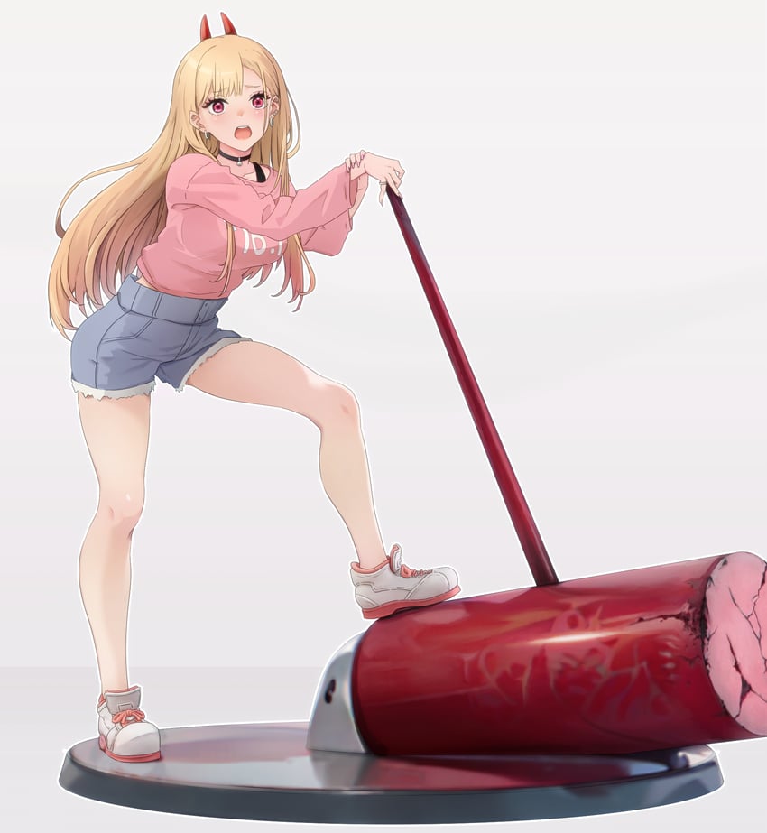 power and kitagawa marin (chainsaw man and 1 more) drawn by toraya_(doujintraya)