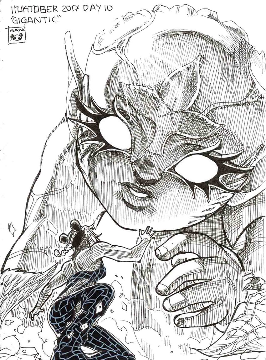 kujo jolyne and green baby (jojo no kimyou na bouken and 1 more) drawn by maya_panda
