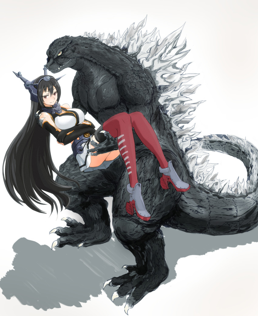 nagato and godzilla (kantai collection and 1 more) drawn by okamura_(okamura086)