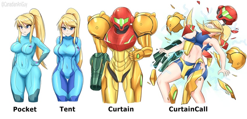 samus aran (metroid and 2 more) drawn by canadiananiguy