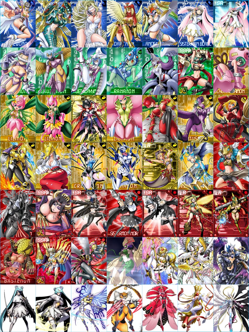 angewomon, ladydevimon, beelstarmon, sakuyamon, fairimon, and 38 more (digimon)
