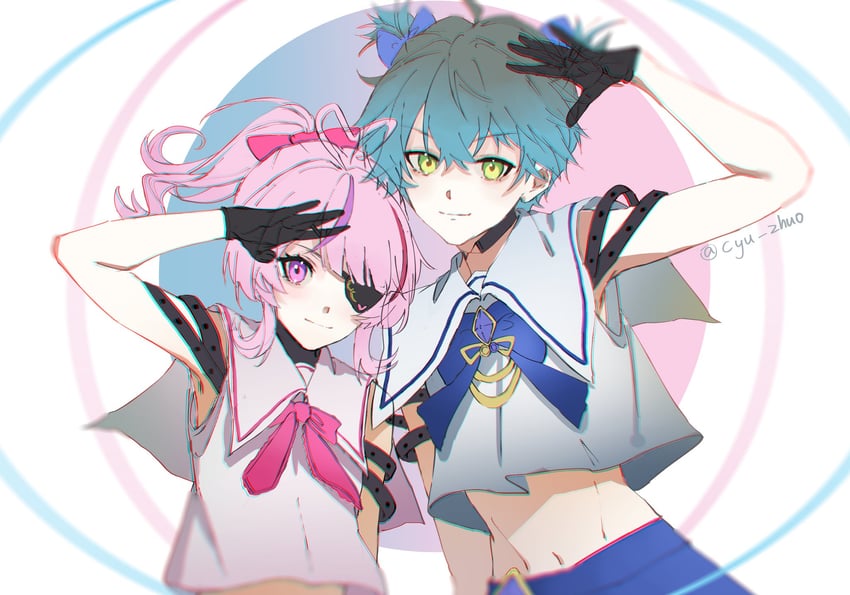ike eveland and maria marionette (nijisanji and 1 more) drawn by cyu_zhuo