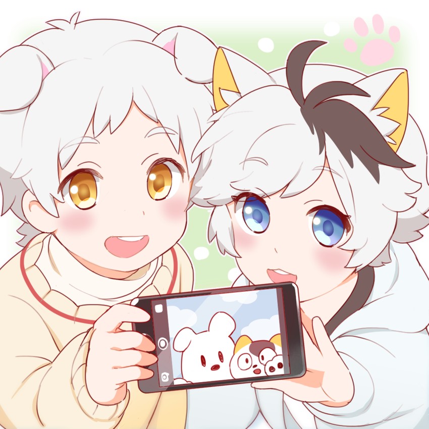tama, okamoto tama, pochi, and yamada pochi (uchitama?! and 1 more) drawn by obi_chang
