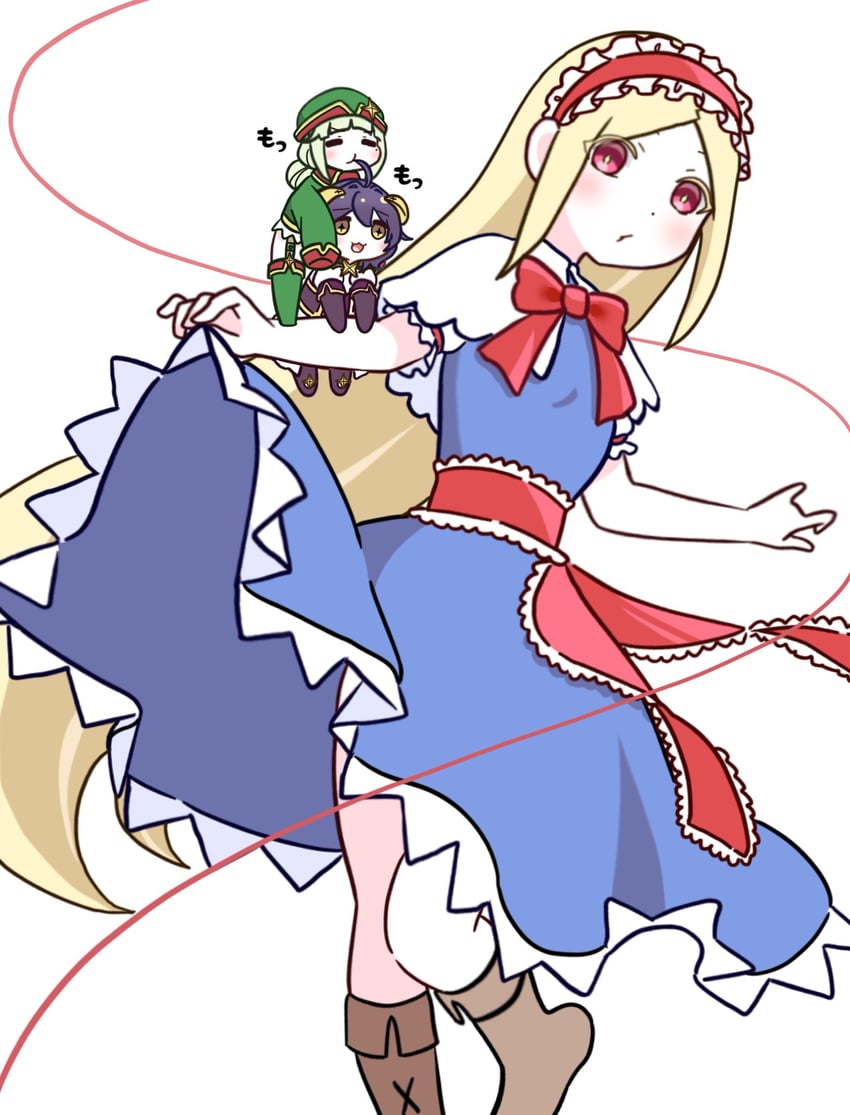 alice margatroid, hiiragi utena, magia baiser, araga kiwi, leoparde, and 1 more (touhou and 1 more) drawn by yamine_alice
