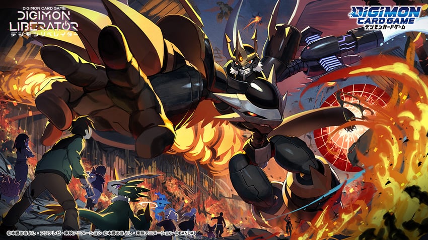 imperialdramon, violet inboots, pteromon, kinosaki arisa, shoemon, and 9 more (digimon and 2 more) drawn by itohiro