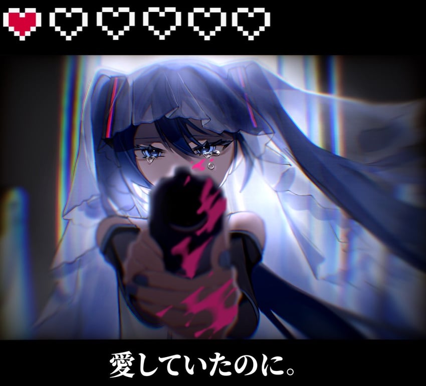 hatsune miku (vocaloid and 1 more) drawn by nikuta
