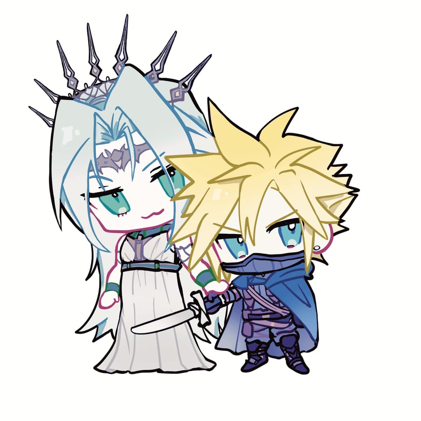 cloud strife and sephiroth (final fantasy and 3 more) drawn by myricayea