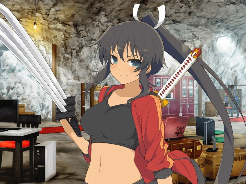homura (senran kagura and 2 more) drawn by yaegashi_nan