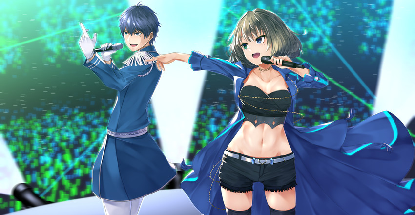 takagaki kaede and takajo kyoji (idolmaster and 3 more) drawn by nishinomiya_suzu