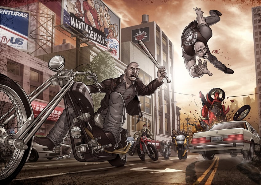 johnny klebitz (grand theft auto and 2 more) drawn by patrick_brown