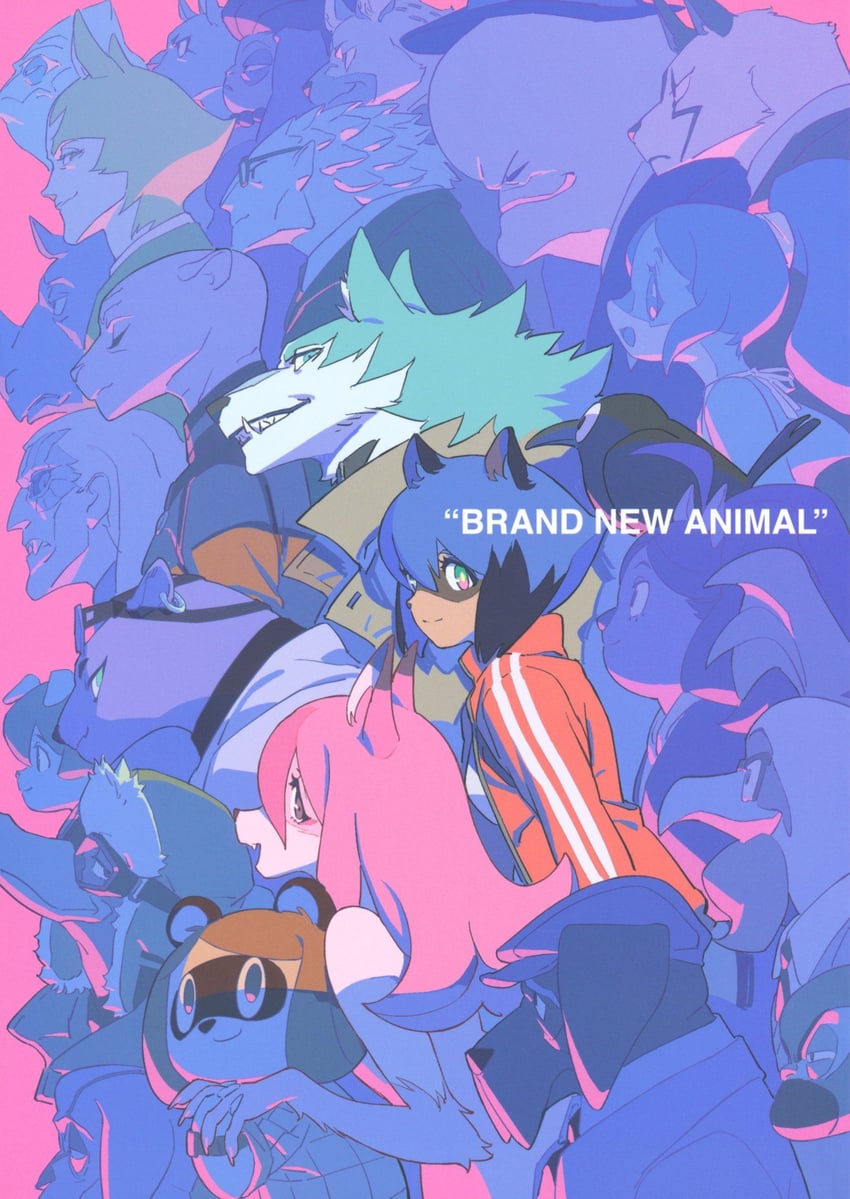 kagemori michiru, hiwatashi nazuna, ogami shirou, marie itami, kuro, and 8 more (brand new animal) drawn by yoshinari_you