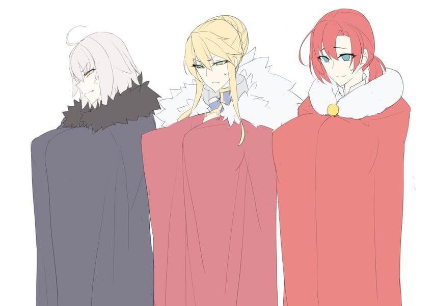 artoria pendragon, jeanne d'arc alter, and boudica (fate and 1 more) drawn by ky.