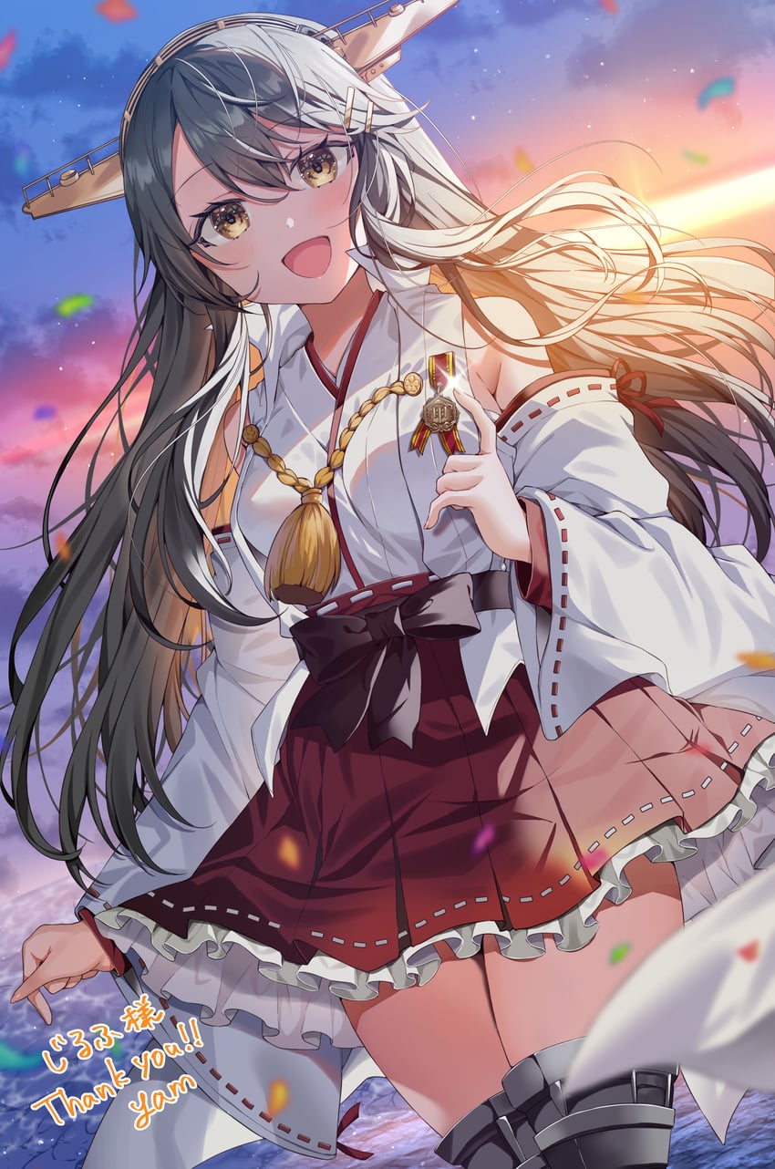 haruna and haruna kai ni (kantai collection) drawn by yam_(yamap_mako)