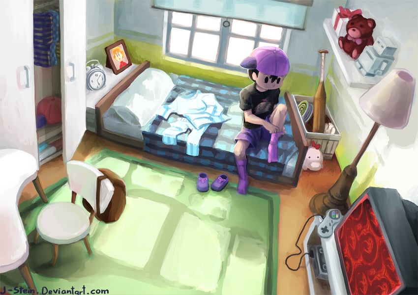 ness, doseisan, giygas, and ness's mother (super smash bros. and 2 more) drawn by j-stein