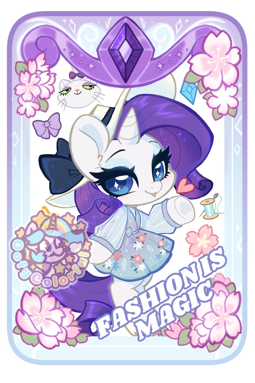 rarity and opalescence (my little pony and 1 more) drawn by oofycolorful