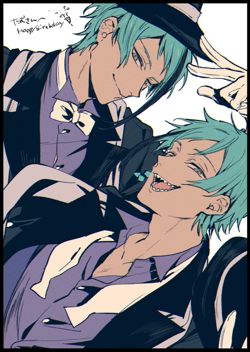 floyd leech and jade leech (twisted wonderland) drawn by nakayama_miyuki