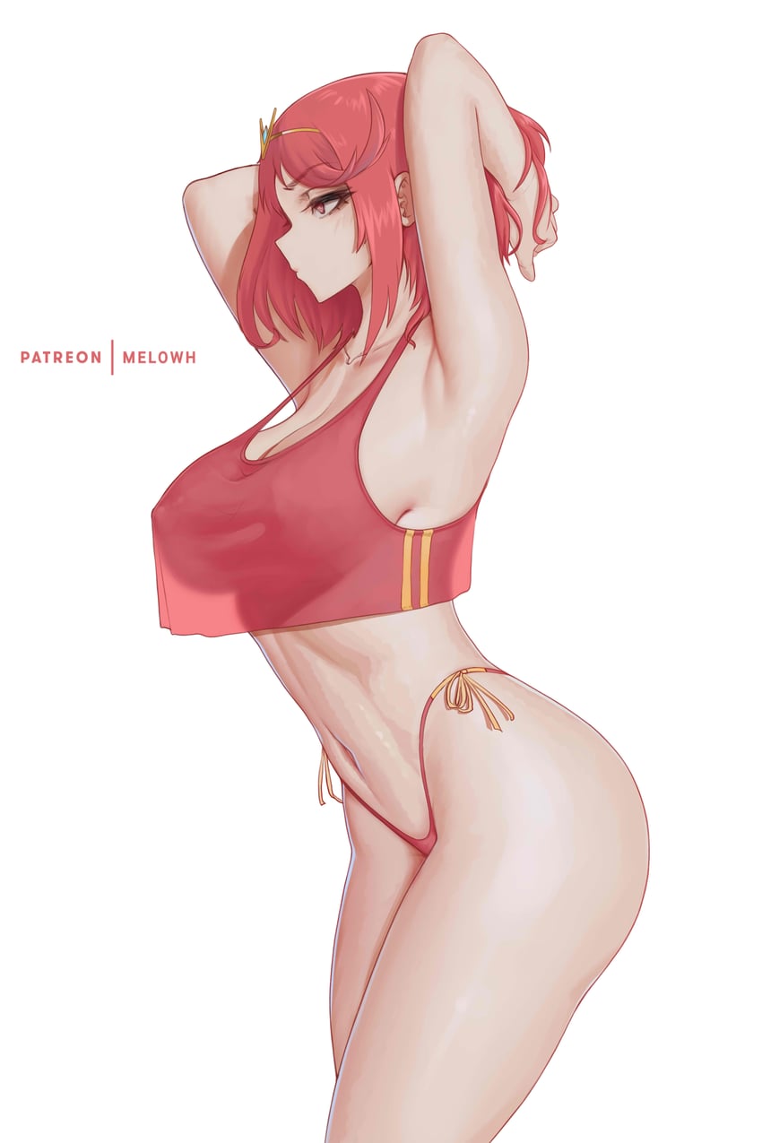 pyra (xenoblade chronicles and 1 more) drawn by melowh