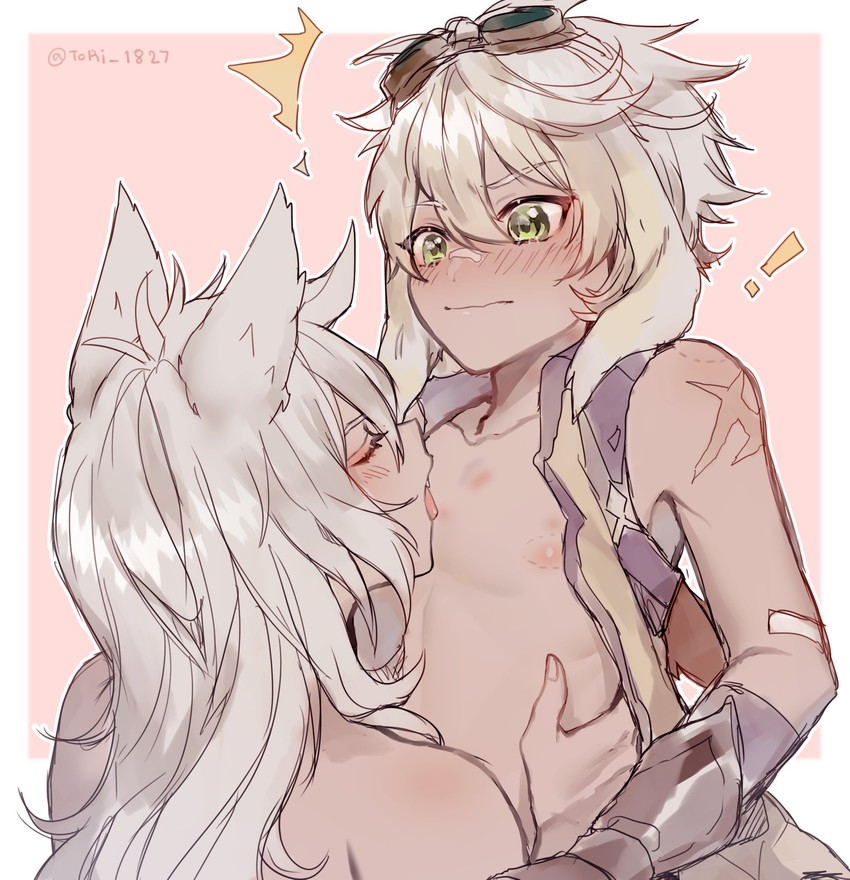 razor and bennett (genshin impact) drawn by torisan_(rinlen1827)