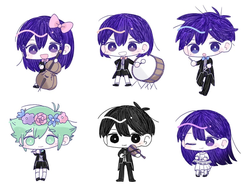 omori, basil, aubrey, mari, kel, and 1 more (omori) drawn by hapipipp