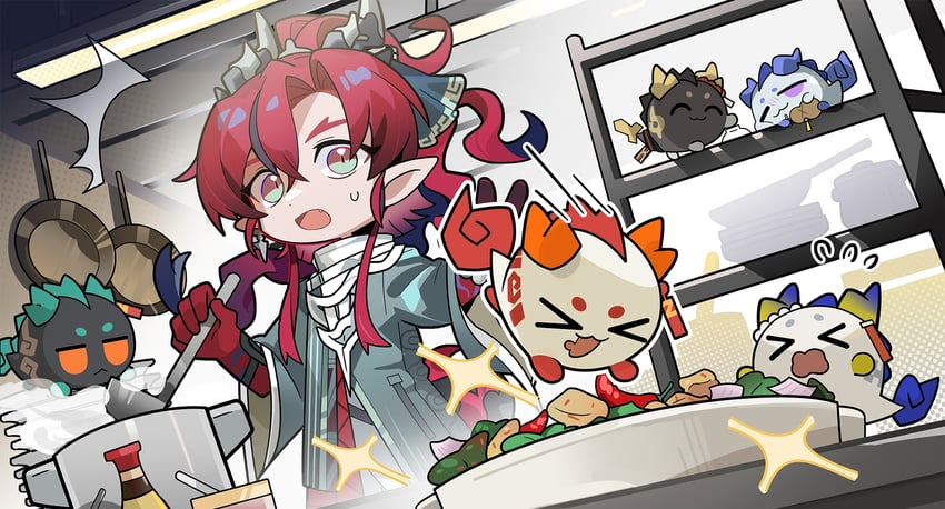 shu, dusk, nian, ling, chongyue, and 1 more (arknights)