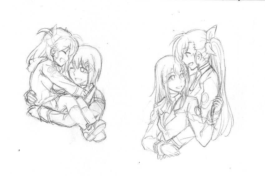 yagami hayate and vivio (lyrical nanoha and 1 more) drawn by irapeah
