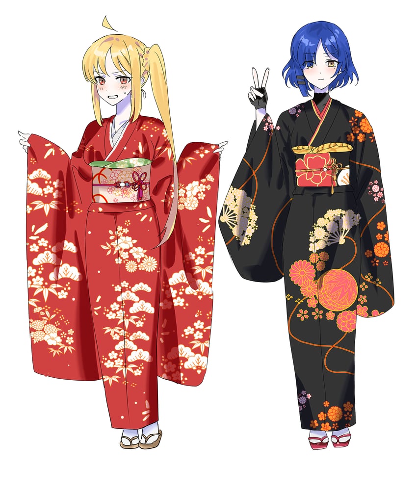 ijichi nijika and yamada ryo (bocchi the rock!) drawn by bakemon_(pp_777_pp)