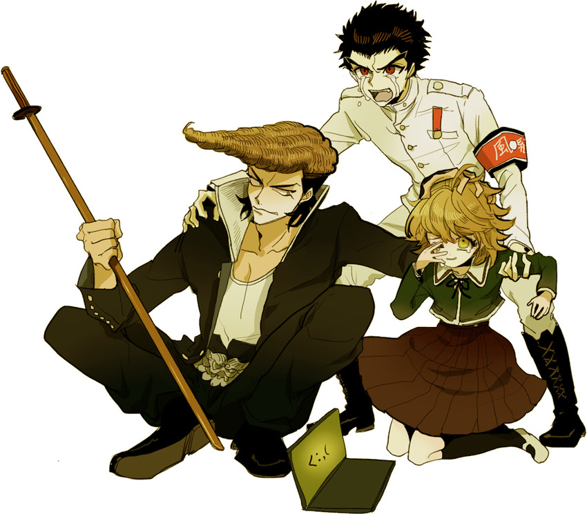 fujisaki chihiro, ishimaru kiyotaka, and owada mondo (danganronpa and 1 more) drawn by gongsam