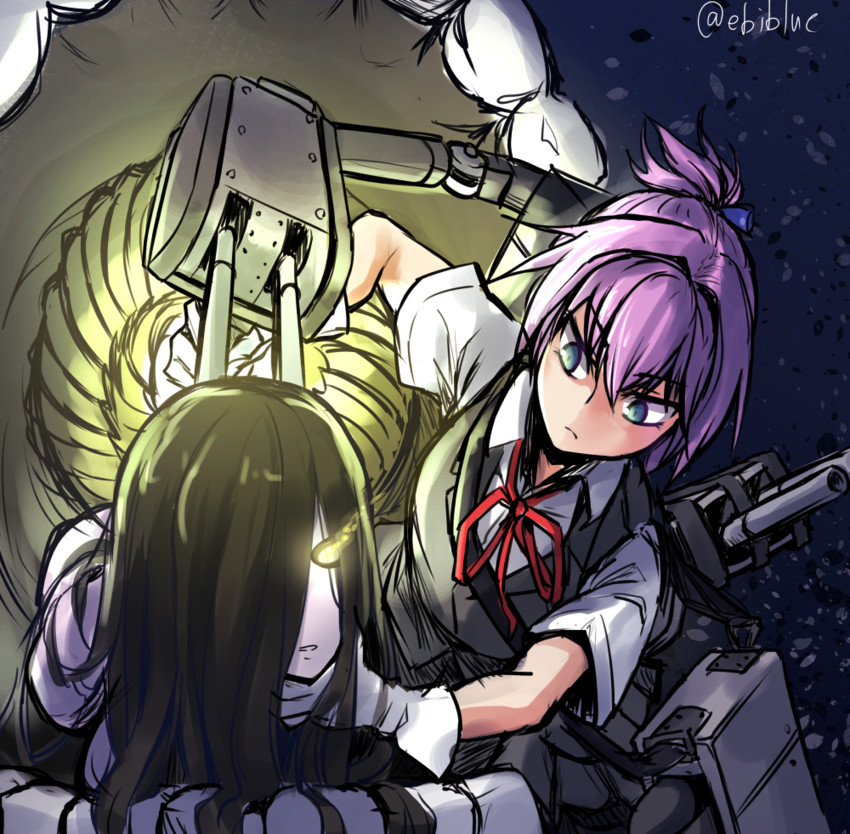 shiranui and yo-class submarine (kantai collection) drawn by ebiblue
