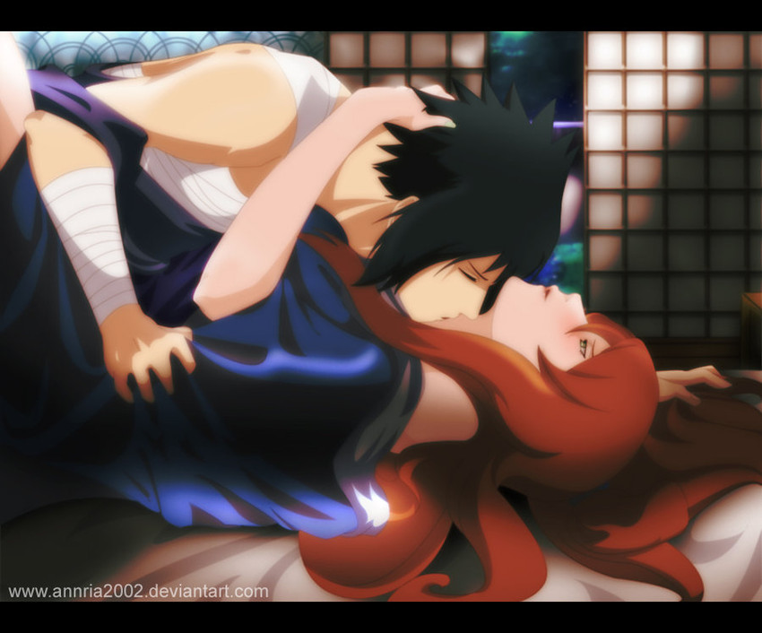 uchiha sasuke and terumi mei (naruto and 1 more) drawn by annria2002