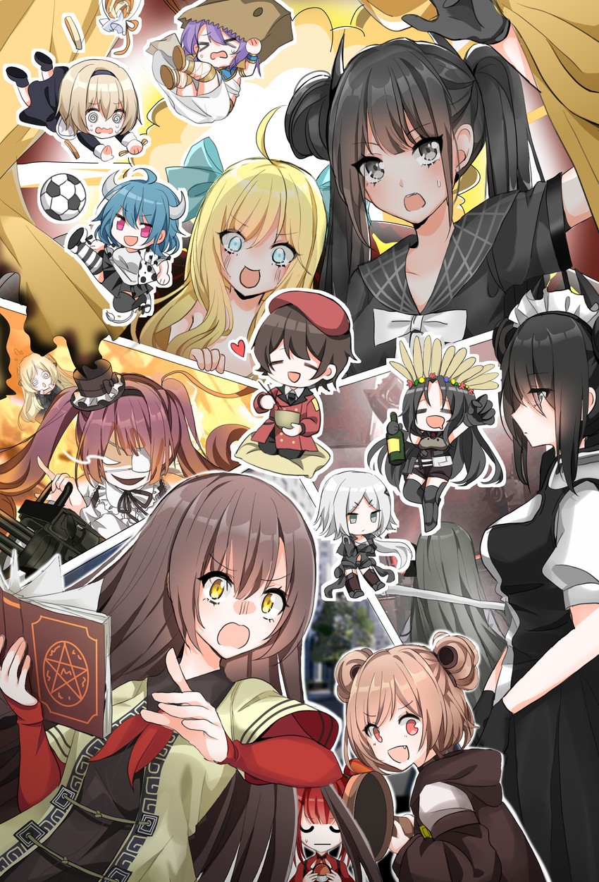 commander, p90, agent, ouroboros, jashin-chan, and 12 more (girls' frontline and 1 more) drawn by shadow71580825