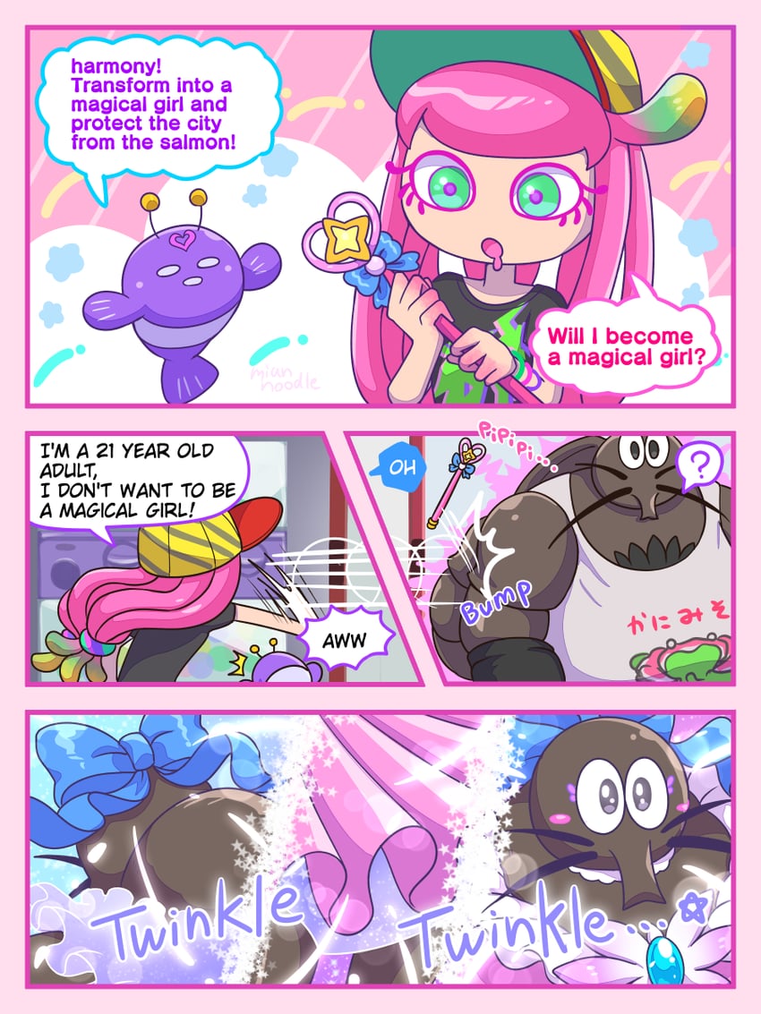 harmony, harmony's clownfish, and mr. coco (splatoon and 1 more) drawn by togeshiro_azami