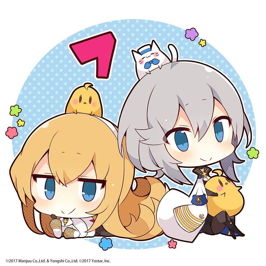 manjuu, meowfficer, north carolina, and washington (azur lane) drawn by muuran