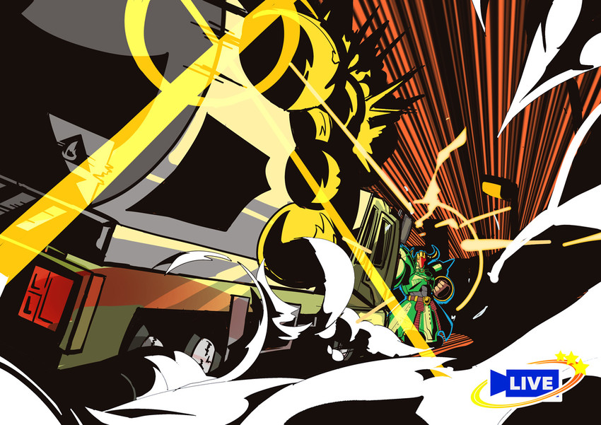 antonio lopez and rock bison (tengen toppa gurren lagann and 1 more) drawn by isokai