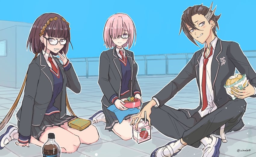 mash kyrielight, osakabehime, mandricardo, and osakabe himeko (fate and 1 more) drawn by uhana