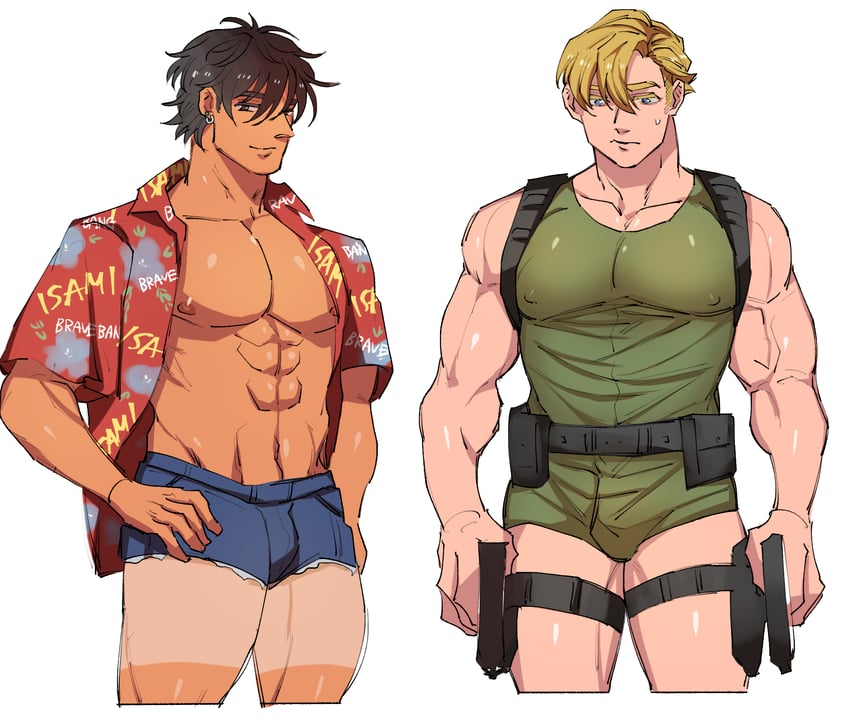 ao isami and lewis smith (yuuki bakuhatsu bang bravern) drawn by syusyusyu1515