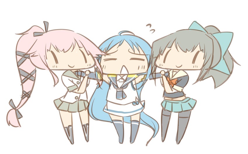 samidare, yuubari, and yura (kantai collection) drawn by nanakusa_suzuna