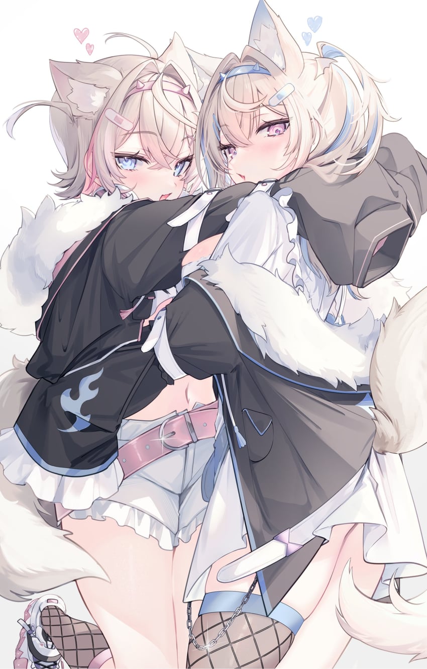 fuwawa abyssgard and mococo abyssgard (hololive and 1 more) drawn by muzin_chan