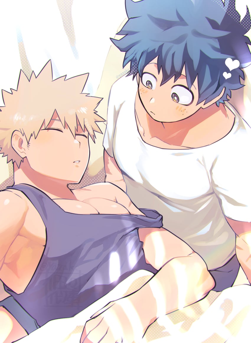 midoriya izuku and bakugou katsuki (boku no hero academia) drawn by yazaki_(yazakc)