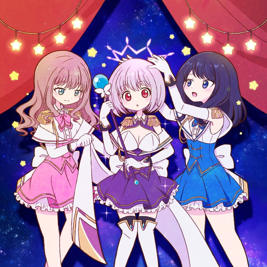 takarada rikka, shinjou akane, and minami yume (gridman universe) drawn by mimi_kiri