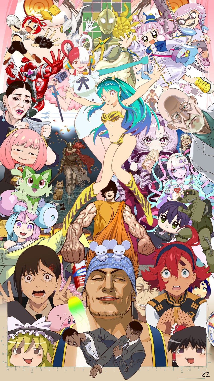 hakurei reimu, kirisame marisa, inkling player character, gotoh hitori, inkling girl, and 34 more (touhou and 41 more) drawn by daromeon