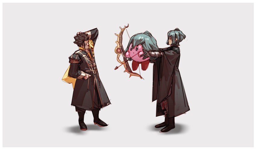 kirby, male byleth, and claude von riegan (fire emblem and 3 more) drawn by nin_nakajima