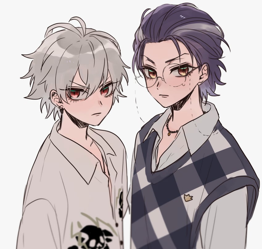 aohitsugi samatoki and tsutsujimori rosho (hypnosis mic) drawn by zy_(dondokodo-mu)